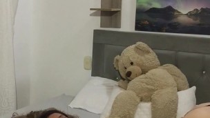 I kiss my neighbor’s tits, I touch her pussy and we fuck in scissors in her bedroom