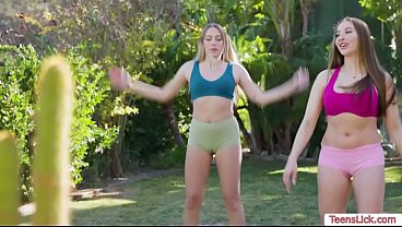 Lesbian trainer licks the pussy of her client