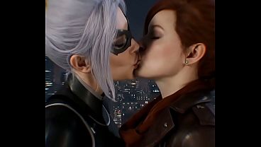 Black Cat x Mary Jane Watson Lesbian action (SpiderMan PS4)(AI generated)
