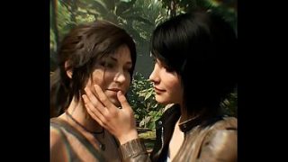 Lara croft x Samantha Nishimura lesbian (Tomb raider / AI generated )